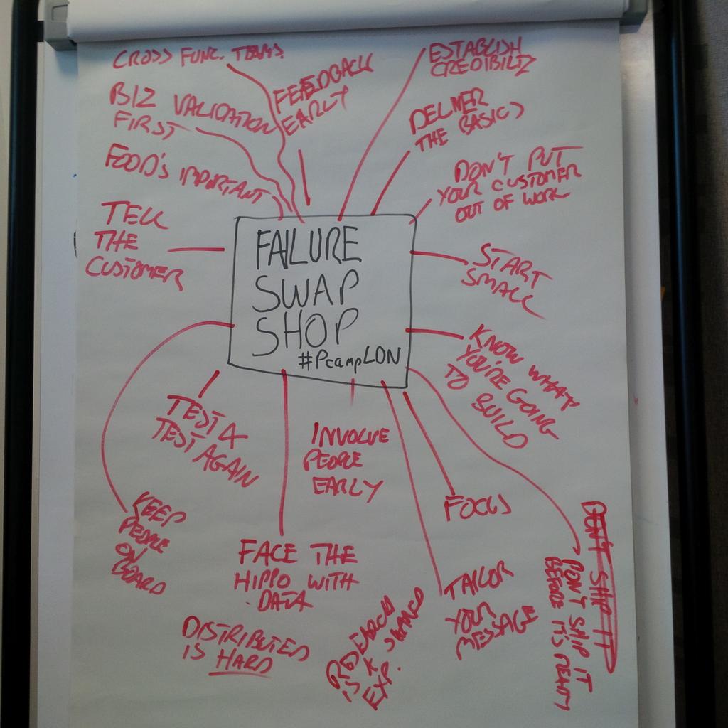 Photo of a flipchart with lessons learned written on it